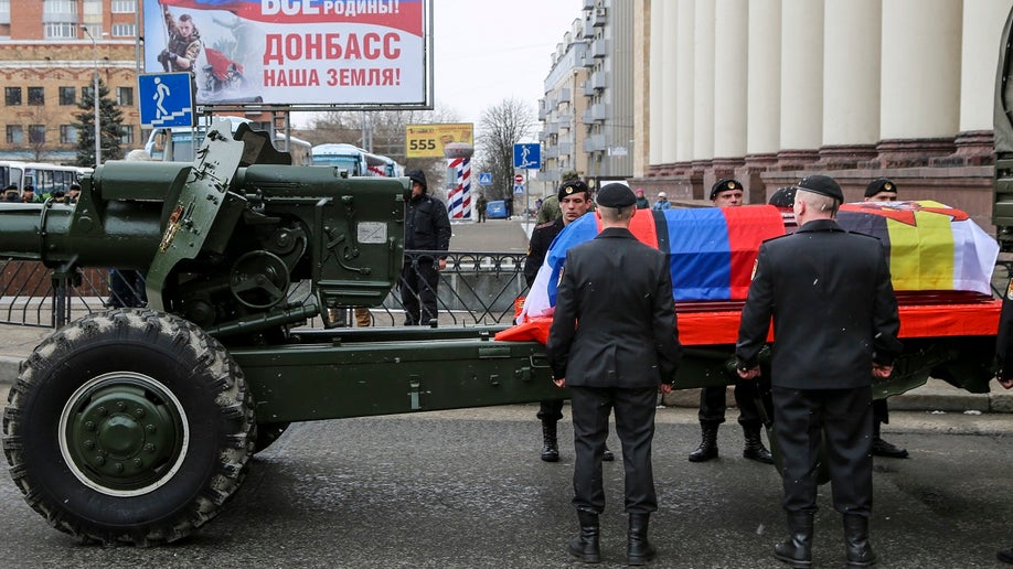 Col. Vladimir Zhoga's coffin