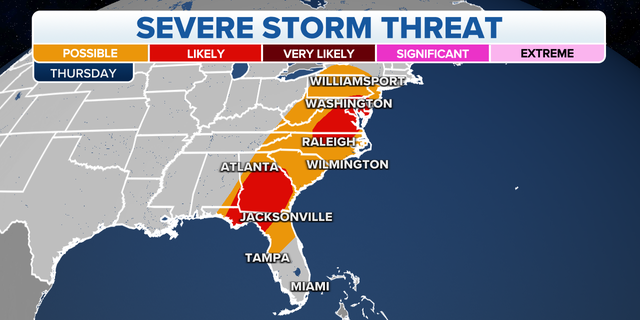 Eastern severe storm threat