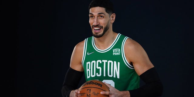 Sep 27, 2021; Canton, MA, USA; Boston Celtics center Enes Kanter (13) during Celtics Media Day in Canton MA.