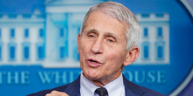 Dr. Anthony Fauci, director of the National Institute of Allergy and Infectious Diseases, speaks during the daily briefing at the White House in Washington, Wednesday, Dec. 1, 2021.