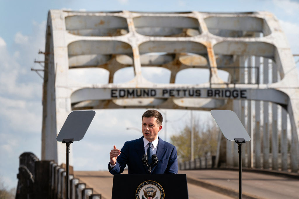 Buttigieg draws link between transportation and history of civil rights at Edmund Pettus Bridge
