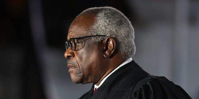 Supreme Court Associate Justice Clarence Thomas at the ceremonial swearing-in ceremony for Amy Coney Barrett to be the U.S. Supreme Court Associate Justice.