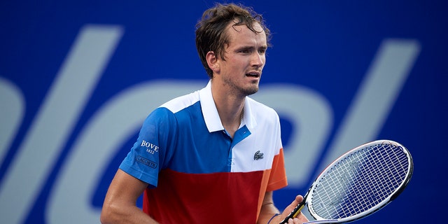 Daniil Medvedev of Russia during a match between Daniil Medvedev of Russia and Yoshihito Nishioka of Japan as part of day 4 of the Telcel ATP Mexican Open 2022 at Arena GNP Seguros on February 24, 2022 in Acapulco, Mexico. 
