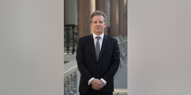 Christopher Steele, the former MI6 agent who set up Orbis Business Intelligence and compiled a dossier on Donald Trump, in London where he has spoken to the media for the first time. 