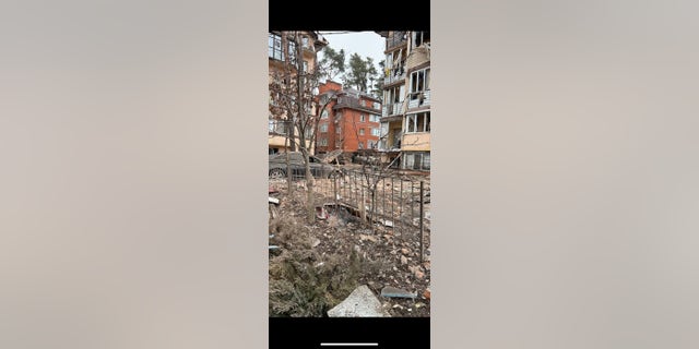 A photo of rubble in Irpin, Kyiv region of Ukraine. (Anastasiia)
