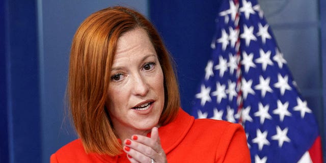 White House press secretary Jen Psaki speaks during a press briefing at the White House in Washington Dec. 20, 2021.