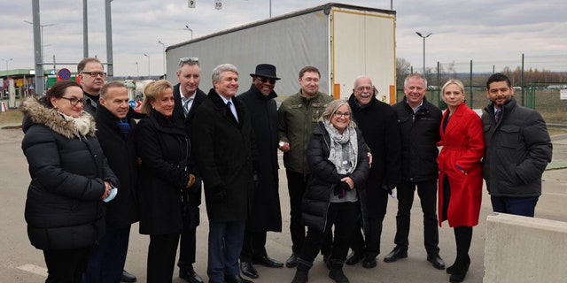 Members of the bipartisan congressional delegation at the Ukraine-Poland border during the weekend of March 4, 2022. (Photo courtesy of Rep. Victoria Spartz's office) 