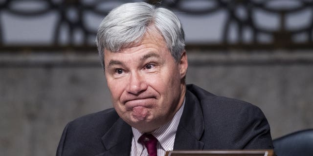 Sen. Sheldon Whitehouse, D-R.I., speaks during a Senate Judiciary Committee confirmation hearing in Washington, D.C., on Wed., April 28, 2021. (Tom Williams/CQ Roll Call/Bloomberg via Getty Images)