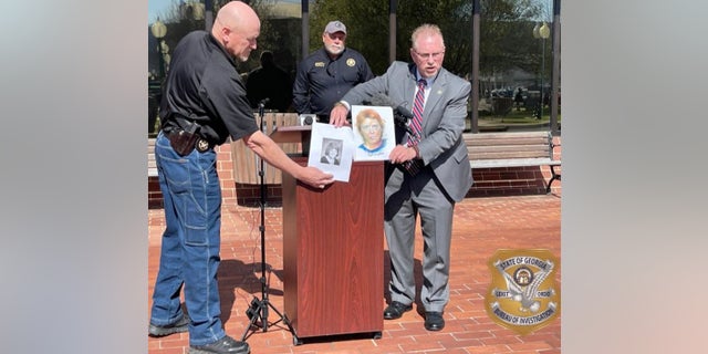 Authorities display an image and rendering of Stacey Lyn Chahorski.