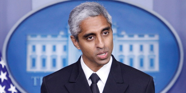 Surgeon General Vivek Murthy delivers remarks during a news conference with White House Press Secretary Jen Psaki at the White House in Washington, July 15, 2021. 