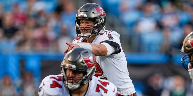 Tampa Bay Buccaneers quarterback Tom Brady during the second half against the Carolina Panthers on Dec. 26, 2021 at Bank of America Stadium in Charlotte, North Carolina.