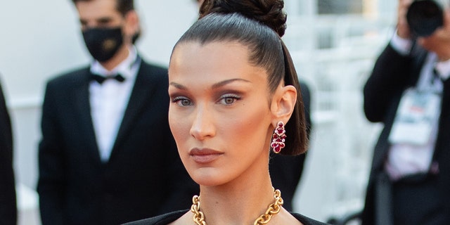 Bella Hadid attends the "Tre Piani (Three Floors)" screening during the 74th annual Cannes Film Festival on July 11, 2021, in Cannes, France.