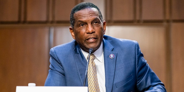 U.S. Rep. Burgess Owens, R-Utah, speaks on Capitol Hill in Washington, Tuesday, April 20, 2021.