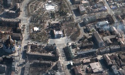 New satellite image shows massive damage to Mariupol theater after bombing