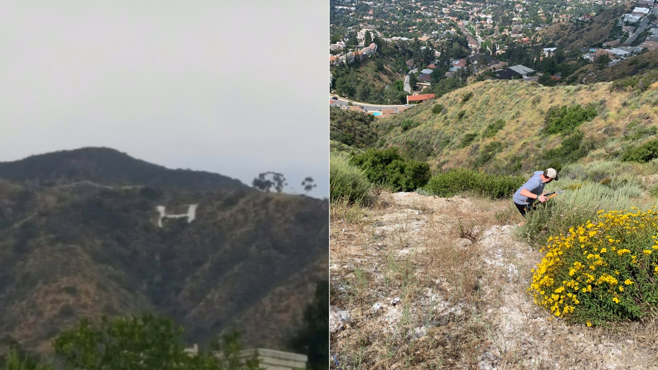 Why is there a big ‘H’ in the hills above Glendale?