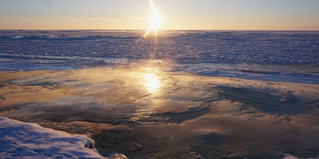 A view of new Bering Sea ice just formed off Nome, Alaska, U.S. December 21, 2018, on the winter solstice. Picture taken December 21, 2018. REUTERS/Yereth Rosen.