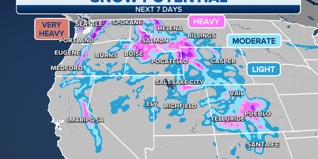 Potential snow in the western U.S.