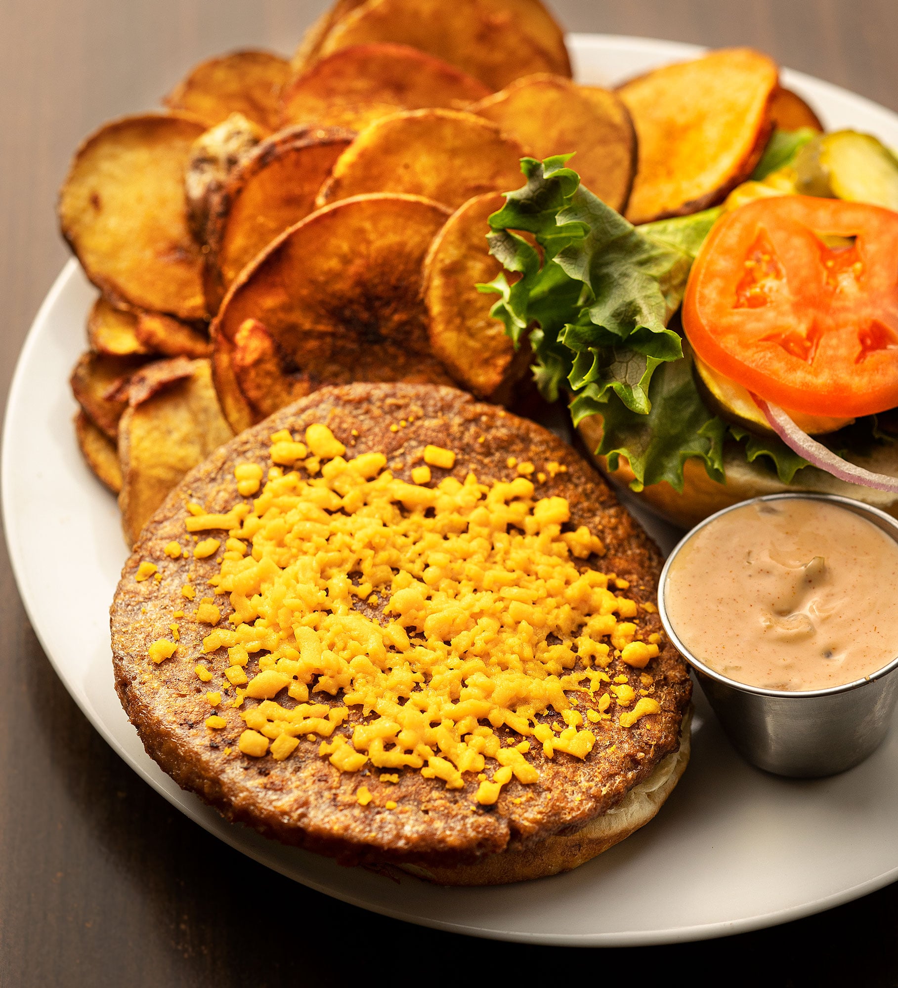 plant-based Burger at Broad Ripple Brewpub