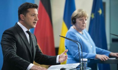 Zelensky blasts Merkel and Sarkozy for denying Ukraine NATO membership.