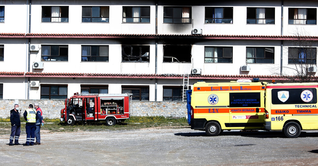 Fire and smoke at a Covid ward in Greece kill one and injure at least two others.