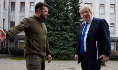 Boris Johnson visits Kyiv, as Britain promises Ukraine armored vehicles and anti-ship weapons.