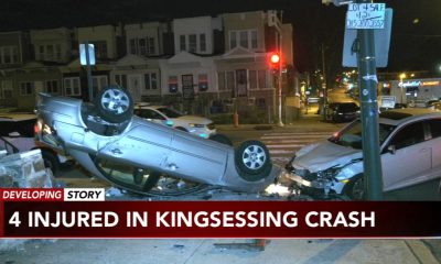 4 hospitalized after crash in Kingsessing