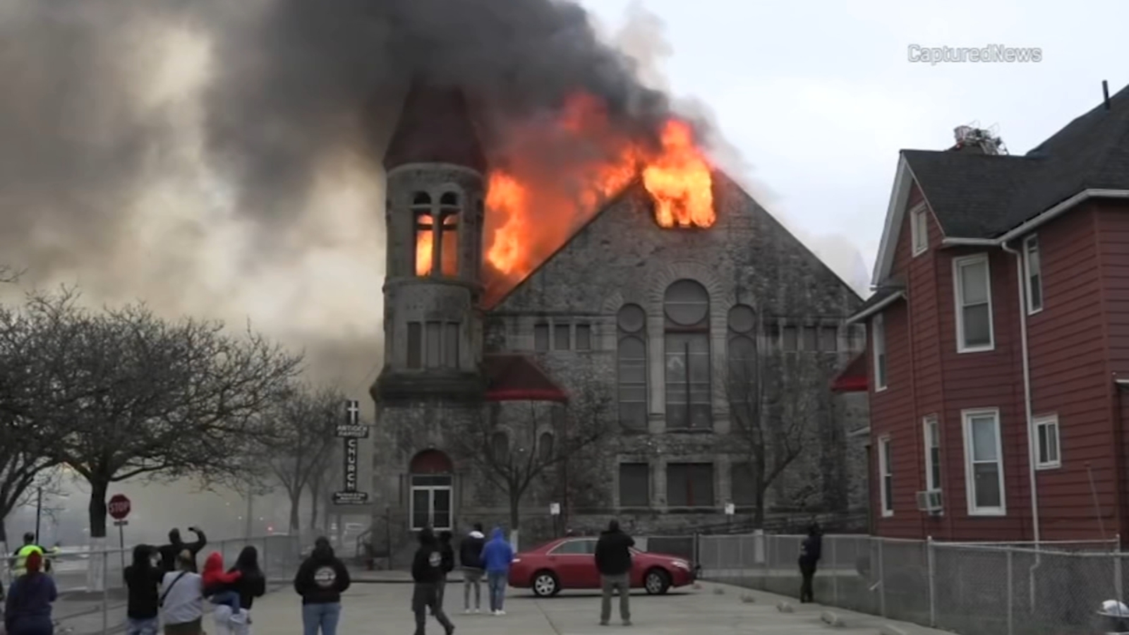 Chicago firefighters battle massive fire at Englewood church