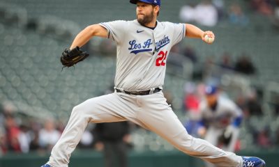 Dodgers’ Clayton Kershaw tosses seven perfect innings but bullpen gives up hit in big win