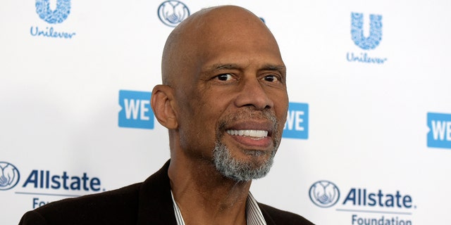 Kareem Abdul-Jabbar arrives at WE Day California at The Forum on Thursday, April 25, 2019, in Inglewood, Calif. 