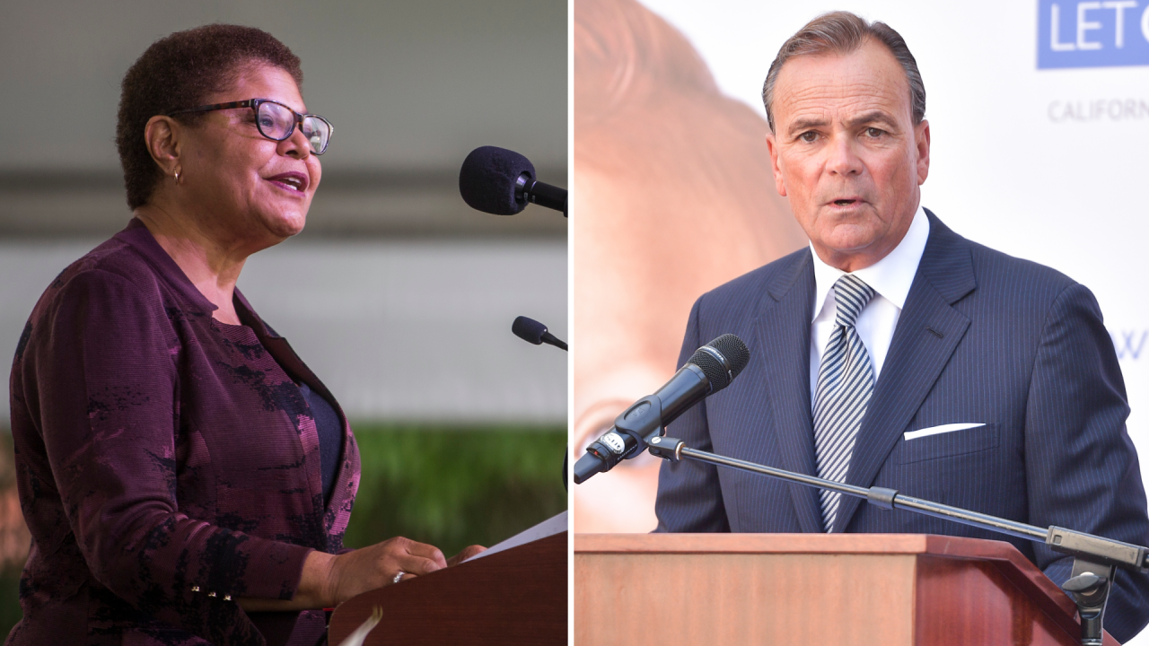 Karen Bass and Rick Caruso now share the lead in race for L.A. mayor: Poll