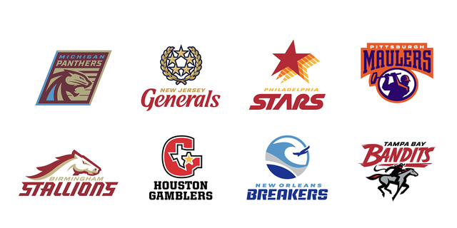 The eight teams competing in the USFL's 2022 season.