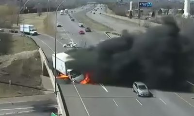 Box truck explodes after crash on Minnesota highway, video shows