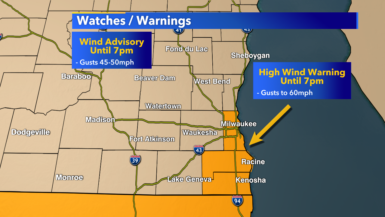 High wind warning: Milwaukee, Racine, Kenosha counties Thursday