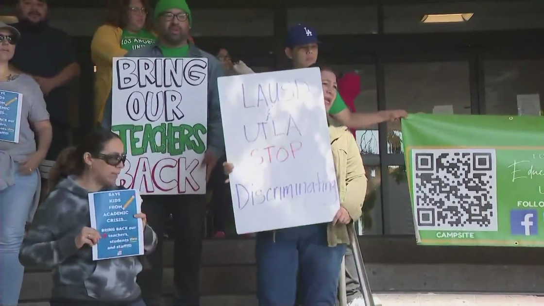 Demonstrators call for end of LAUSD COVID restrictions, urge officials to hire back staff amid shortage