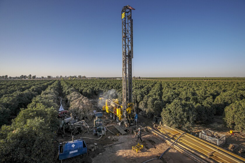 Drilling equipment in an orchard