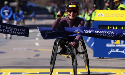 Manuela Schär takes the women’s wheelchair race.