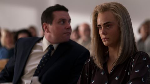(From left) Michael Mosley as Joseph Cataldo and Elle Fanning as Michelle Carter are shown in a scene from 