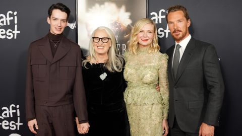 (L-R) Kodi Smit-McPhee, Jane Campion, Kirsten Dunst and Benedict Cumberbatch attend 