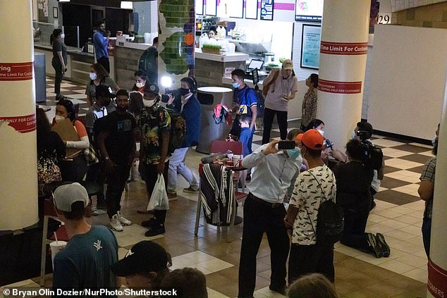 They gathered in Union Station in Washington DC for processing after the long bus journey from Texas