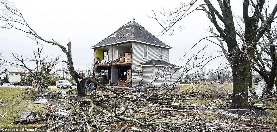 Tornadoes were also reported Tuesday in parts of Iowa and Minnesota