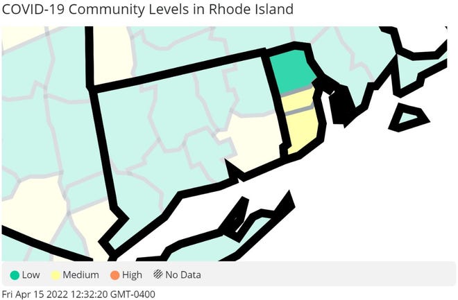 COVID levels increase to ‘medium’ in four Rhode Island counties