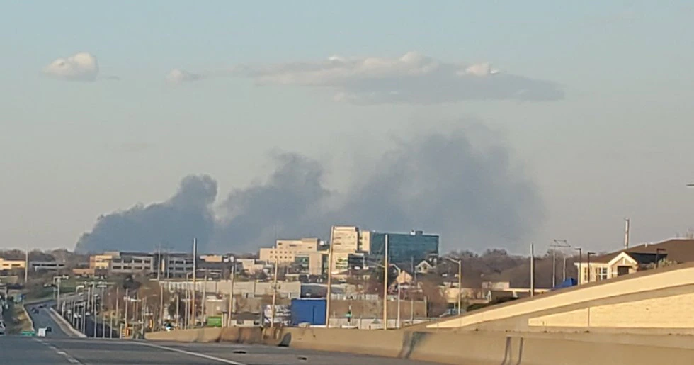 A photo a viewer took of the smoke the fire created.