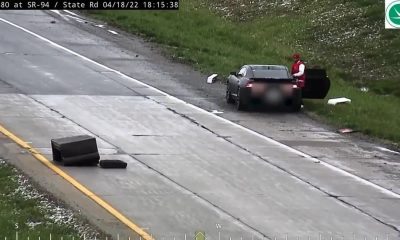 Driver caught dumping litter on side of I-480 in Cleveland (video)