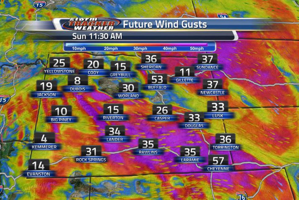 Winds in the Cheyenne region are going to be strong Sunday. Nail down everything in sight and...