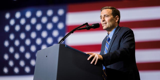 Former Nevada attorney general Adam Laxalt campaigns for the 2022 GOP Senate nomination in the key western battleground state. 