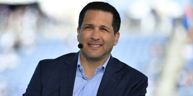 Adam Schefter from ESPN looks on during the 2020 NFL Pro Bowl at Camping World Stadium on Jan. 26, 2020, in Orlando, Florida.