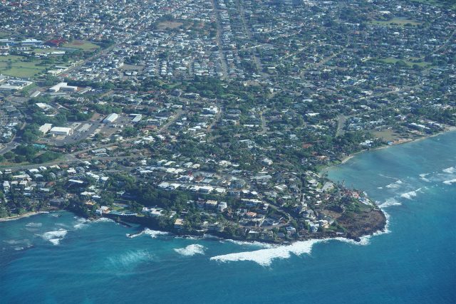 Aerial photograph of Black Point and the surrounding Kahala area.