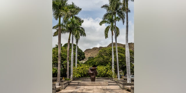 The Hawaii Eternal Flame Memorial is dedicated to the men and women who served in the Armed Forces; it's located on the state capitol grounds in Honolulu, Oahu, Hawaii. (Getty Images)
