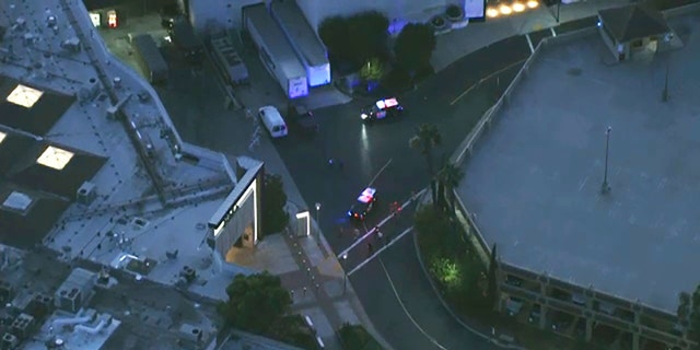 Police are captured at the scene of the robbery at Brea Mall, about 25 miles southeast of downtown Los Angeles