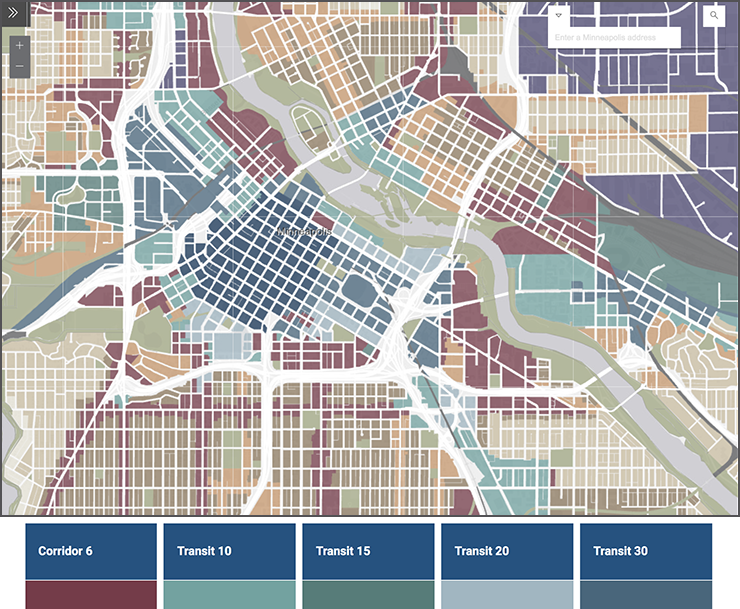 The Built Form map in the Minneapolis 2040 Plan.